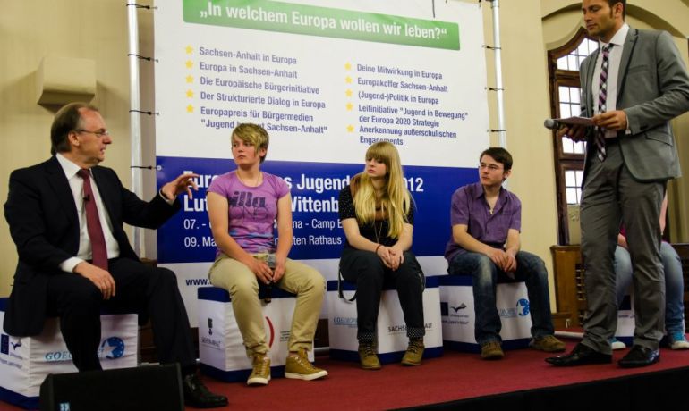 Ministerpräsident diskutiert mit Jugendlichen in Wittenberg