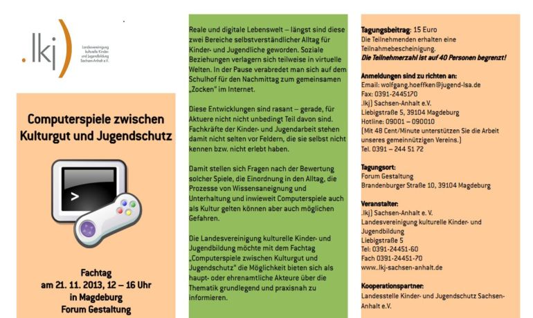 Computerspiele zwischen Kulturgut und Jugendschutz