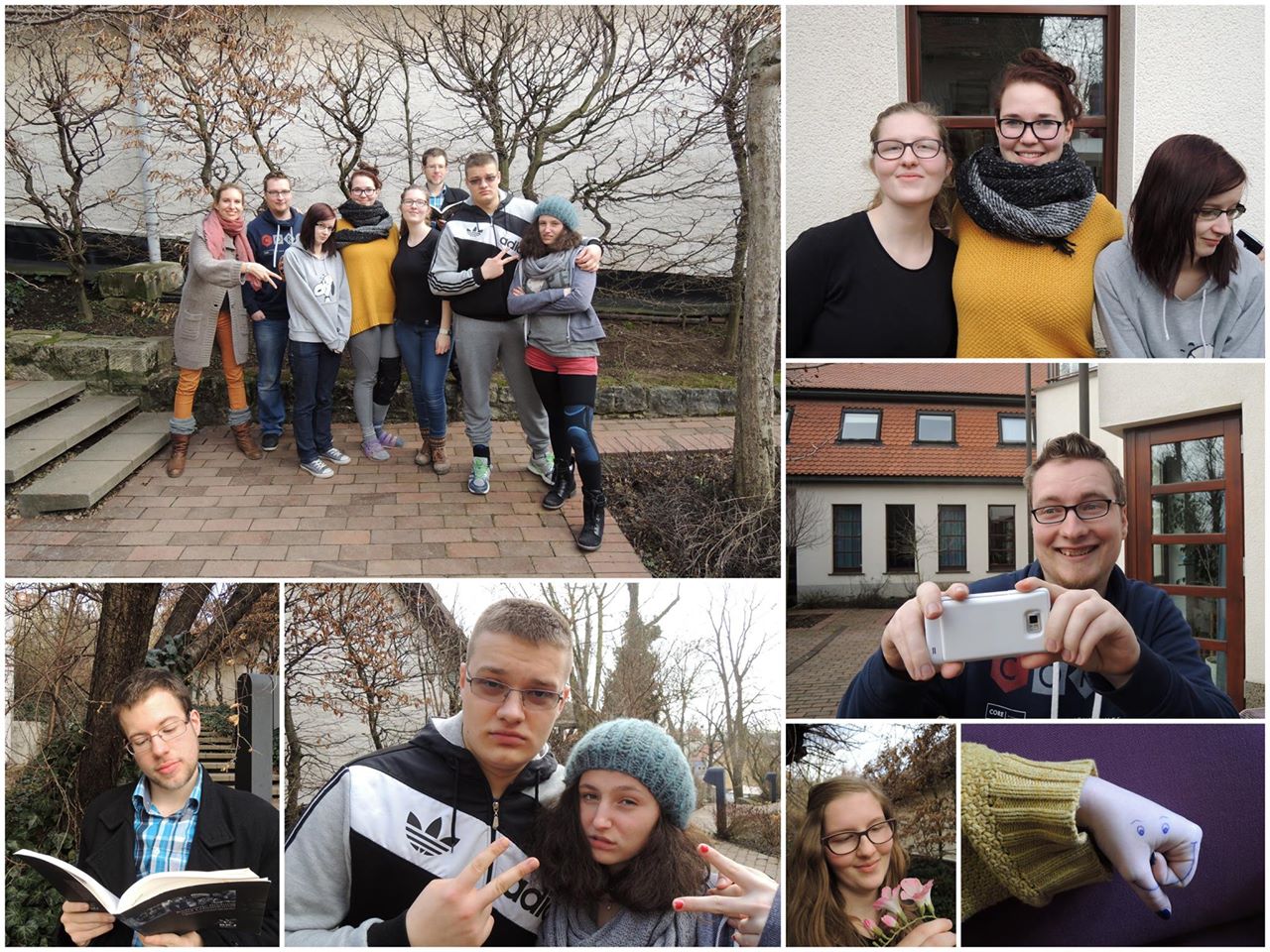 Impressionen vom Zwischenseminar der SG2: der Straßentheaterworkhop der FSJ Kultur Seminargruppe 2 enterte den öffentlichen Raum. Zwei Szenen, die aktuelle gesellschaftliche Probleme aufgreifen, wurden präsentiert! Wer in der Nähe war, war herzlich eingeladen, Mobbing-Rolf, Chantal-Jacqueline, die mutige Lisa-Marie und die anderen Charaktere in action kennenzulernen ...