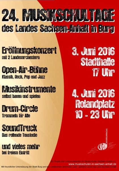 Plakat der Musikschultage in Burg 2016