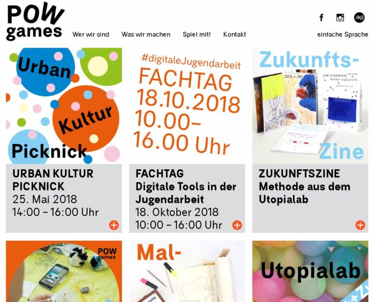 Ansicht der POWgames Webseite
