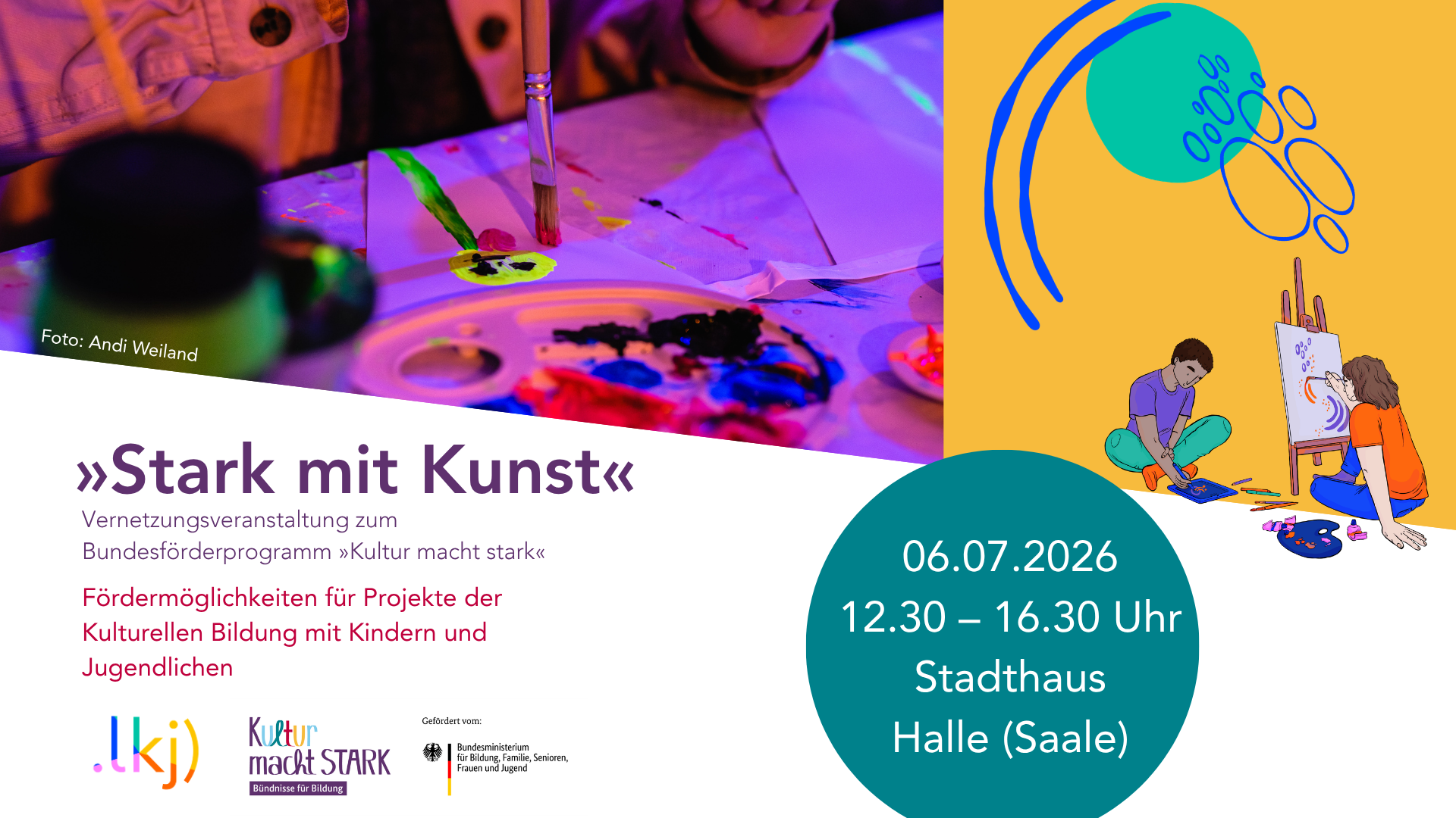 Sharepic KMS-Kunst Macht stark-VA Halle 6.7.26/Foto: Andi Weiland