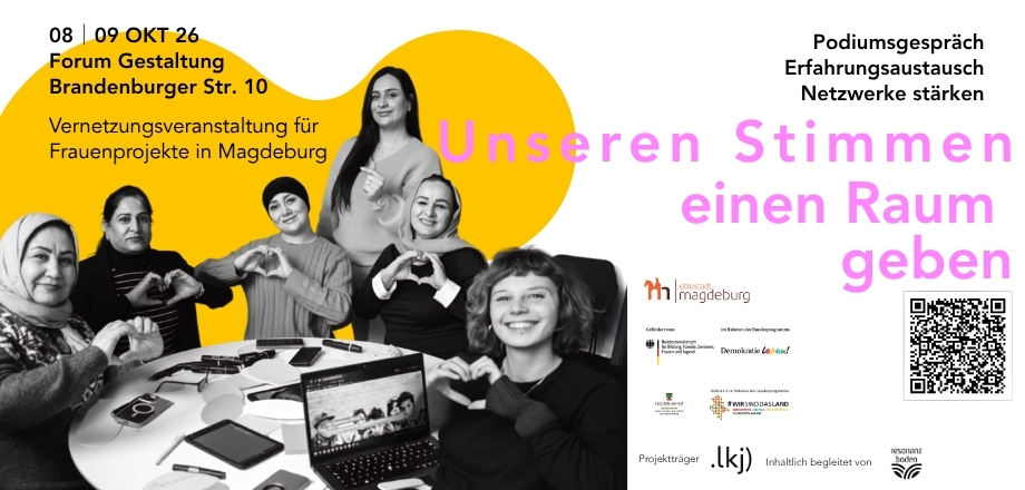 Sharepic Canva / Unseren Stimmen eine Raum geben | Foto: Christin Küster